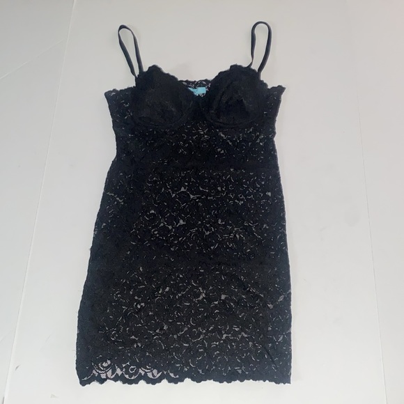Marciano Black Lace Corset Bustier Longline Bra Tank in Small Stretchy and Sheer - Picture 5 of 10